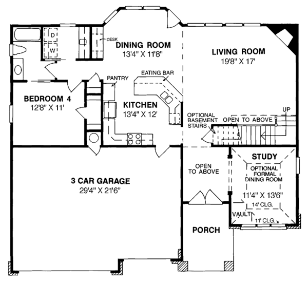 House Plan Design - Classical Floor Plan - Main Floor Plan #513-2097