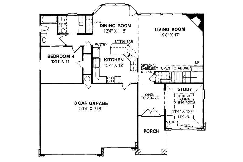 Dream House Plan - Floor Plan - Main Floor for Classical House Plan #513-2097 - 4 bed, 3 bath