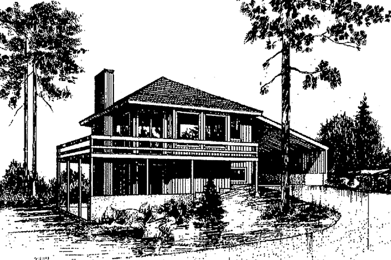 Home Plan - Contemporary Exterior - Front Elevation Plan #60-960