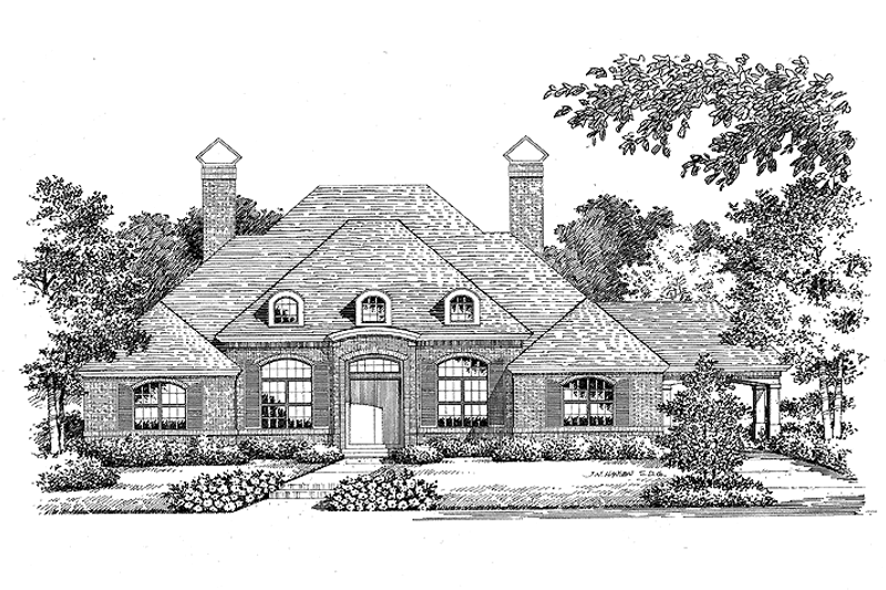 House Blueprint - Country Exterior - Front Elevation Plan #999-21