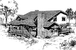Exterior - Front Elevation for Contemporary House Plan #60-685 - 3 bed, 3 bath