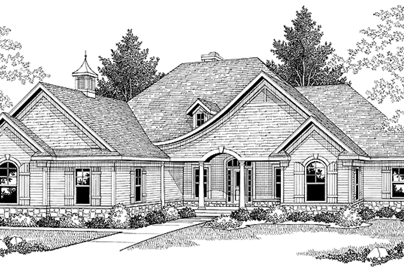 Home Plan - Exterior - Front Elevation 3 for Country House Plan #70-1366 - 3 bed, 2 bath