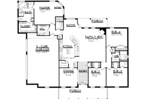 Floor Plan - Main Floor for Traditional House Plan #62-114 - 4 bed, 2.5 bath