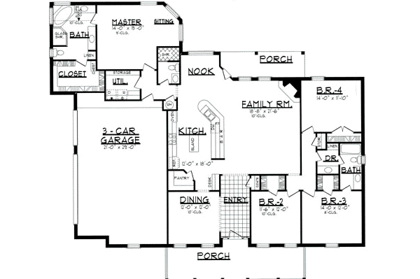 Home Plan - Traditional Floor Plan - Main Floor Plan #62-114