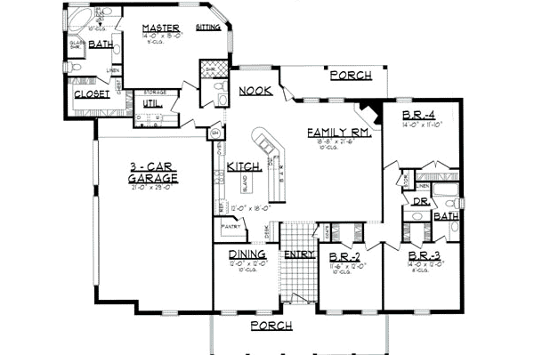 House Plan Design - Traditional Floor Plan - Main Floor Plan #62-114