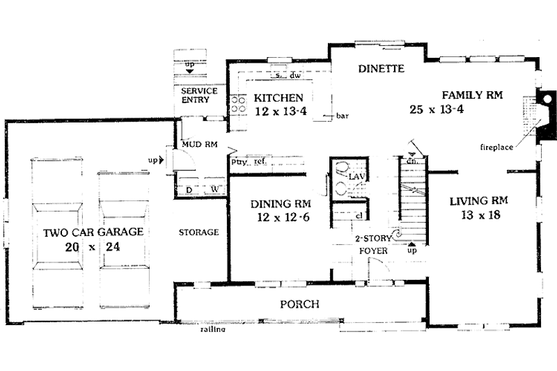 Home Plan - Floor Plan - Main Floor for Country House Plan #3-233 - 5 bed, 2.5 bath