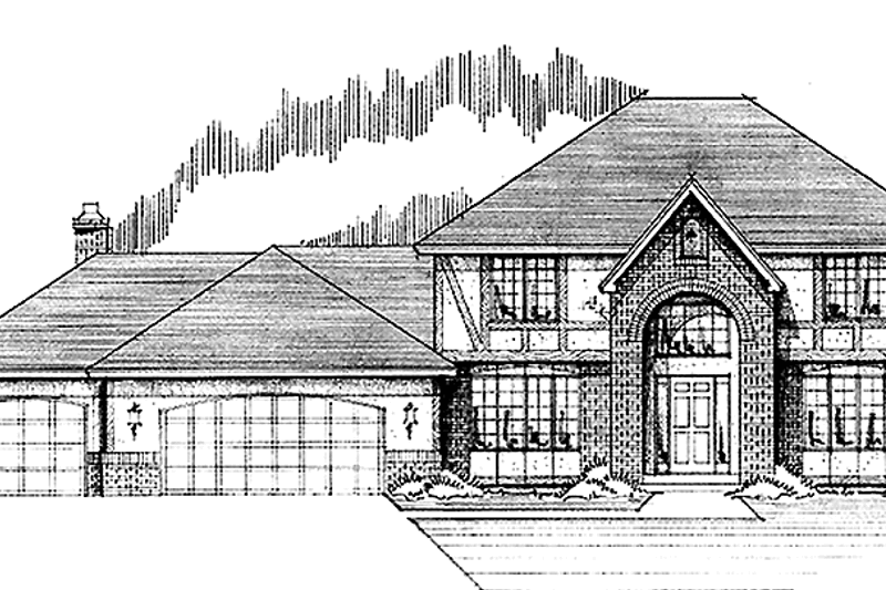 Architectural House Design - Tudor Exterior - Front Elevation Plan #51-868