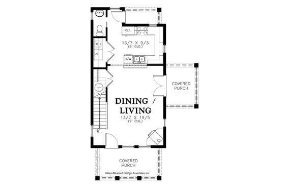 Floor Plan - Main Floor for Contemporary House Plan #48-869 - 2 bed, 2.5 bath
