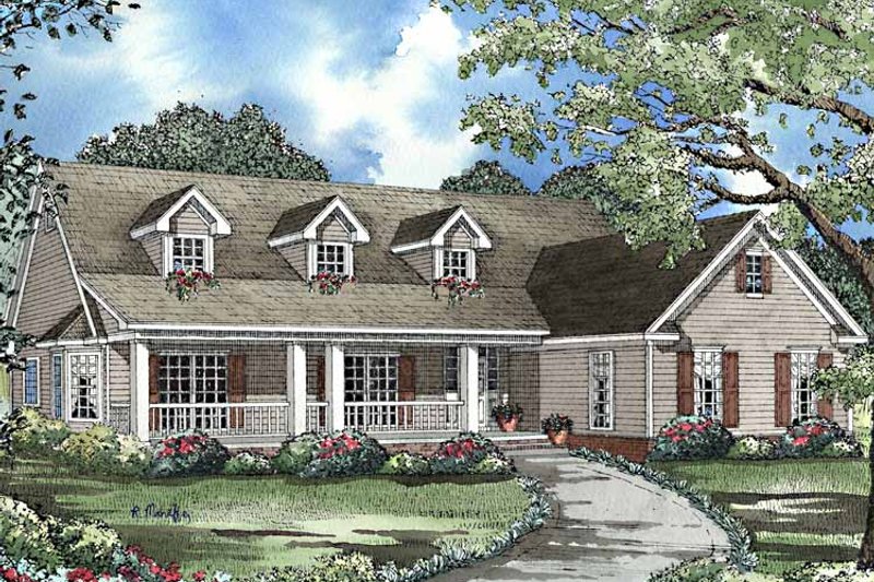 Dream House Plan - Exterior - Front Elevation 3 for Country House Plan #17-3216 - 4 bed, 3.5 bath