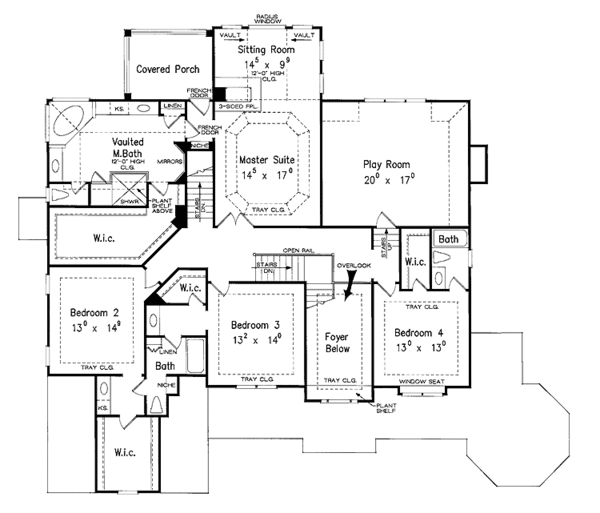 Home Plan - Colonial Floor Plan - Upper Floor Plan #927-393