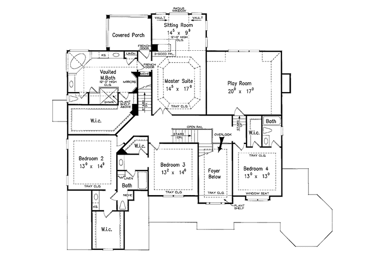 Home Plan - Floor Plan - Upper Floor for Colonial House Plan #927-393 - 5 bed, 4.5 bath