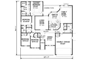 Floor Plan - Main Floor for Traditional House Plan #65-109 - 4 bed, 3 bath