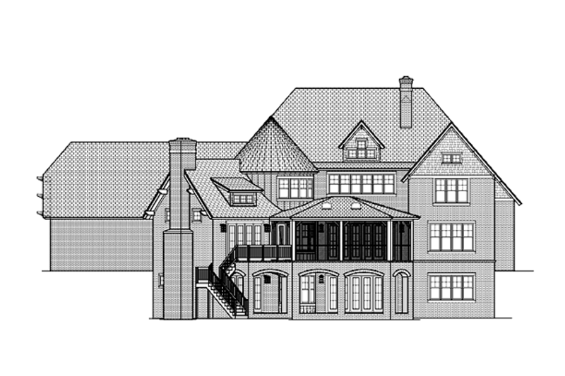 Dream House Plan - Exterior - Rear Elevation for European House Plan #453-605 - 5 bed, 6 bath