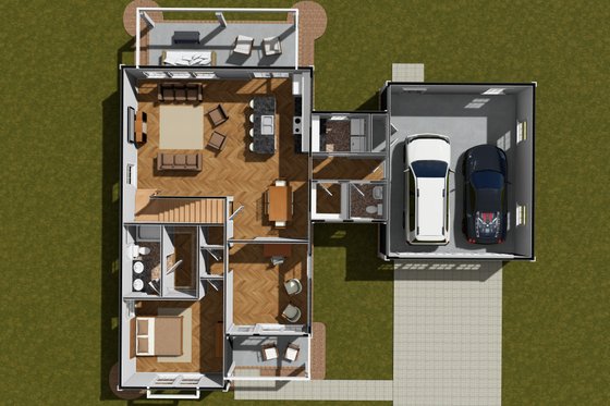 Floor Plan - Main Floor 1 for Farmhouse House Plan #513-2308 - 4 bed, 3.5 bath