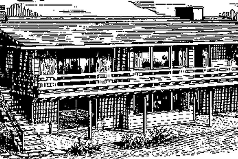 Home Plan - Exterior - Rear Elevation for Prairie House Plan #320-1311 - 3 bed, 2 bath