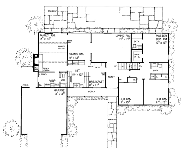 Home Plan - Country Floor Plan - Main Floor Plan #72-574