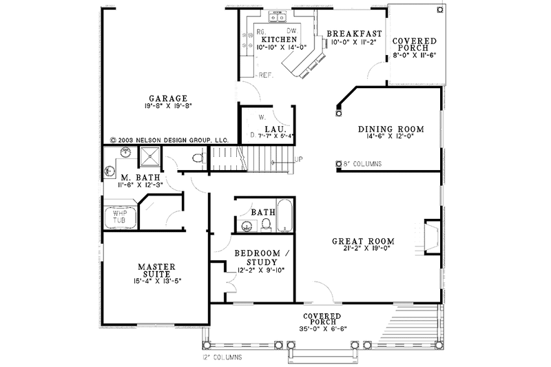 Architectural House Design - Floor Plan - Main Floor for Country House Plan #17-3128 - 4 bed, 3 bath