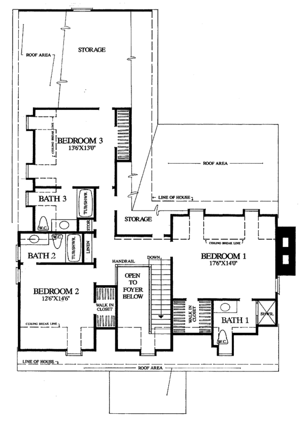 Architectural House Design - Colonial Floor Plan - Upper Floor Plan #137-352