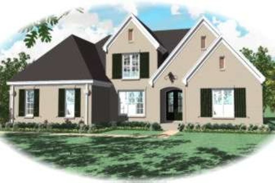 Exterior - Front Elevation for European House Plan #81-1262 - 4 bed, 3.5 bath