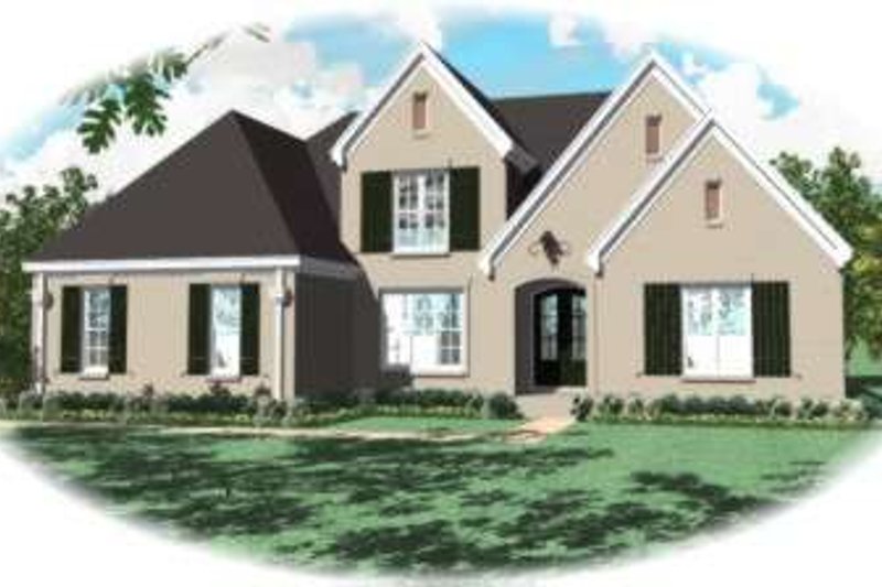 Exterior - Front Elevation 2 for European House Plan #81-1262 - 4 bed, 3.5 bath