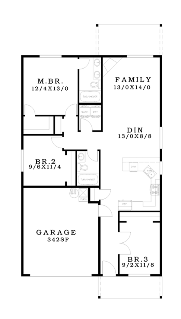 Architectural House Design - Ranch Floor Plan - Main Floor Plan #943-46