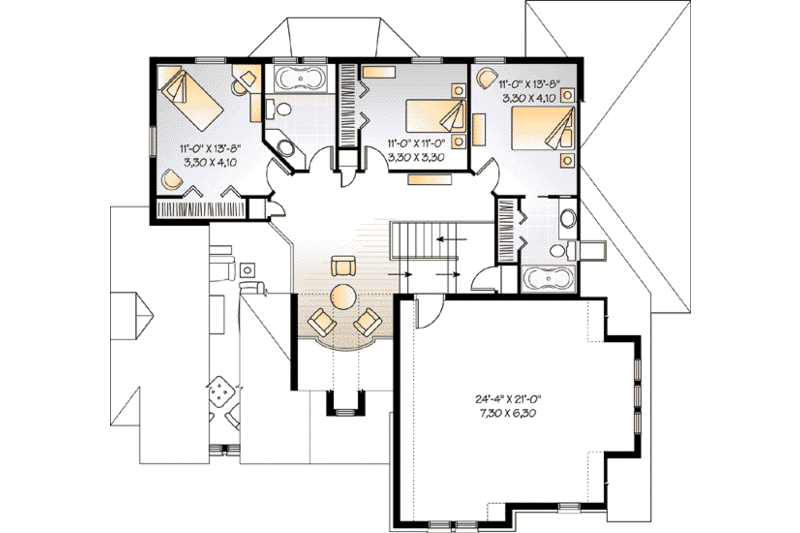 Home Plan - Floor Plan - Upper Floor for European House Plan #23-408 - 4 bed, 3.5 bath