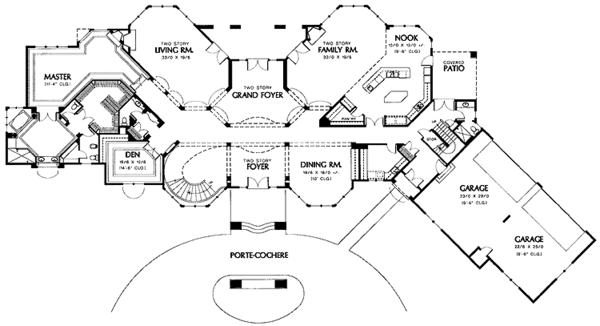 Architectural House Design - European Floor Plan - Main Floor Plan #48-768