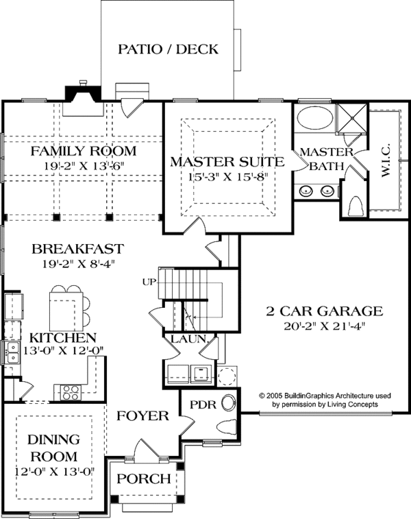 Home Plan - Traditional Floor Plan - Main Floor Plan #453-537