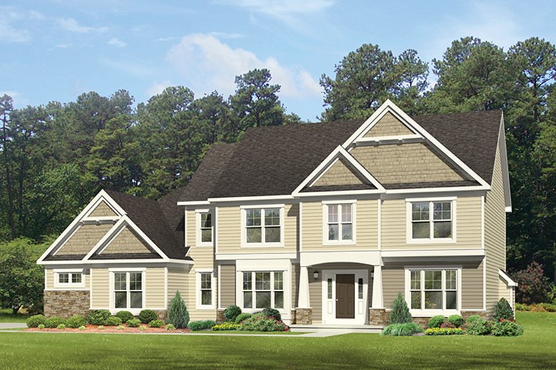 Dream House Plan - Exterior - Front Elevation 3 for Colonial House Plan #1010-165 - 4 bed, 2.5 bath