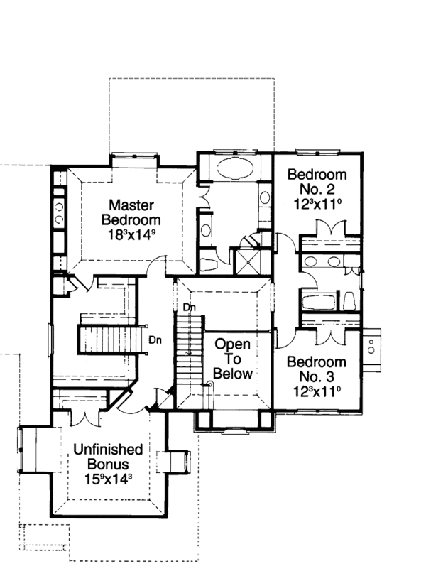 Dream House Plan - Country Floor Plan - Upper Floor Plan #429-175