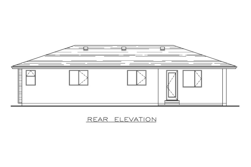 Dream House Plan - Exterior - Rear Elevation for Contemporary House Plan #1100-96 - 3 bed, 2 bath
