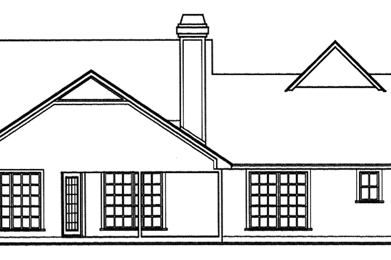 Home Plan - Exterior - Rear Elevation for Country House Plan #42-438 - 3 bed, 2 bath