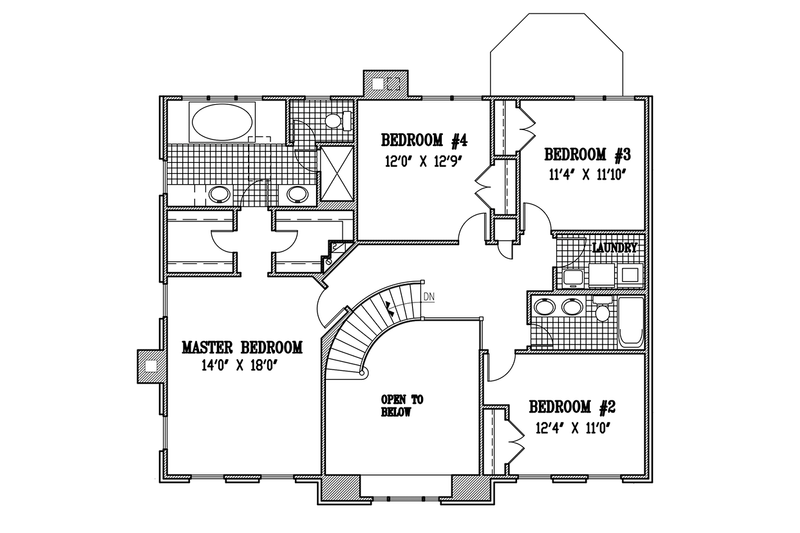 Dream House Plan - Floor Plan - Upper Floor for Country House Plan #953-55 - 4 bed, 2.5 bath