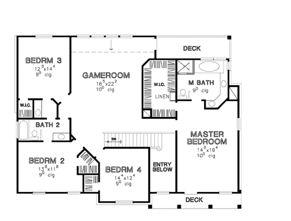 House Plan Design - Country Floor Plan - Upper Floor Plan #472-341