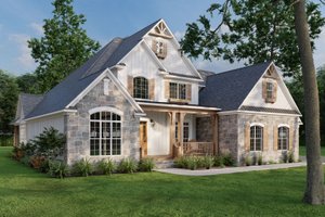Exterior - Front Elevation 3 for Craftsman House Plan #17-2531 - 4 bed, 3 bath