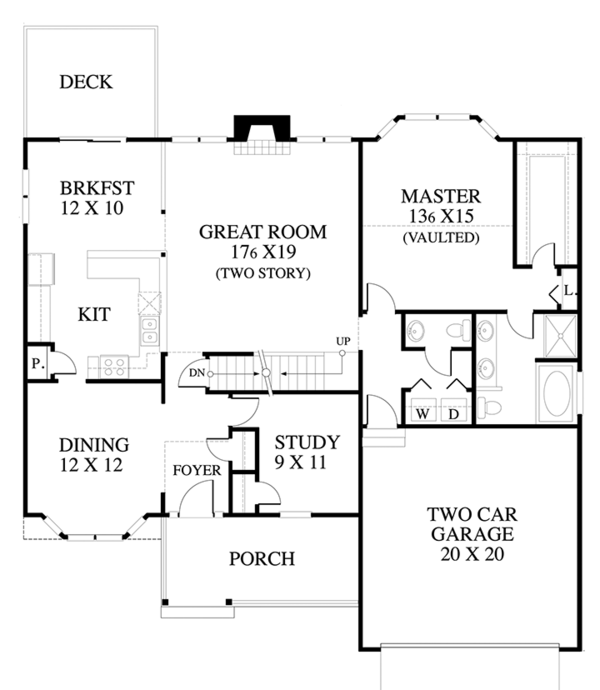 House Design - Country Floor Plan - Main Floor Plan #1053-60