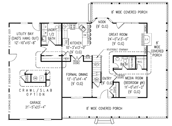 Architectural House Design - Country Floor Plan - Main Floor Plan #11-251