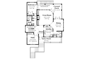 Floor Plan - Main Floor for Southern House Plan #930-123 - 3 bed, 3 bath