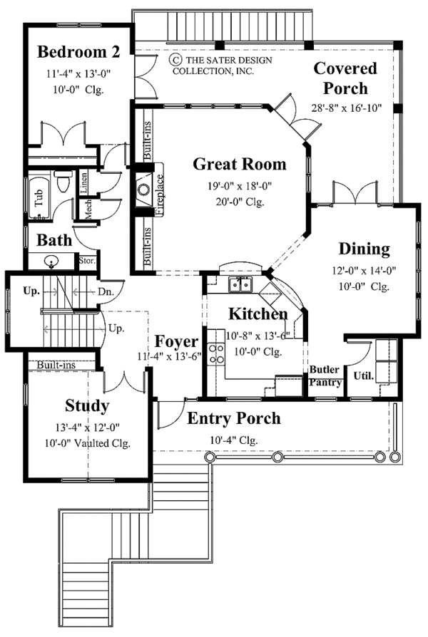 Southern Floor Plan - Main Floor Plan #930-123