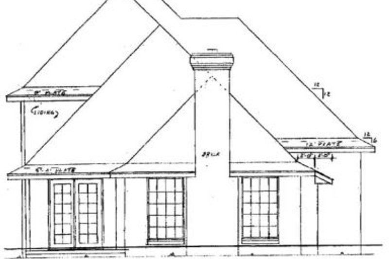 Architectural House Design - Exterior - Rear Elevation for Traditional House Plan #52-123 - 3 bed, 2.5 bath