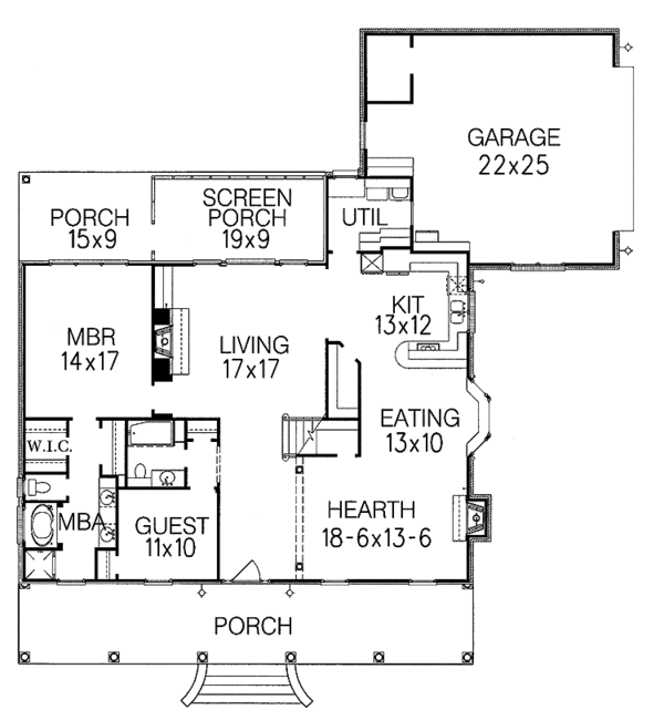 House Design - Classical Floor Plan - Main Floor Plan #15-352