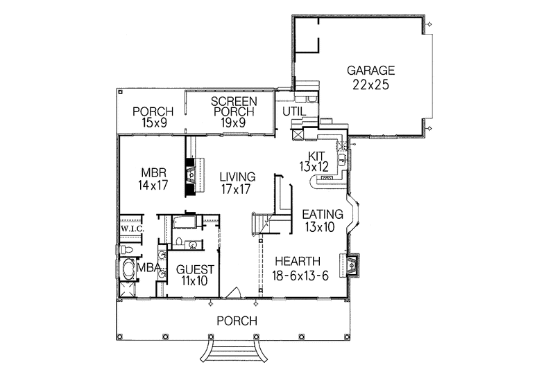 Home Plan - Floor Plan - Main Floor for Classical House Plan #15-352 - 4 bed, 3 bath