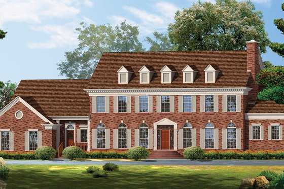 Exterior - Front Elevation 3 for Classical House Plan #72-857 - 5 bed, 3 bath
