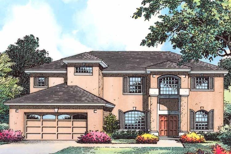 Architectural House Design - Exterior - Front Elevation 3 for Country House Plan #1015-52 - 5 bed, 3 bath