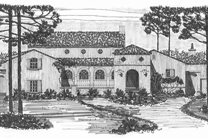 Architectural House Design - Mediterranean Exterior - Front Elevation Plan #76-130