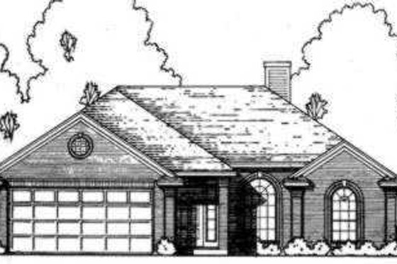 Exterior - Front Elevation for European House Plan #40-285 - 3 bed, 2 bath