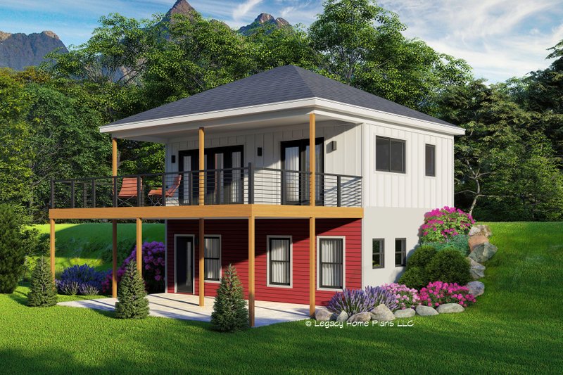 Architectural House Design - Prairie Exterior - Front Elevation Plan #932-752