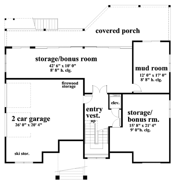 House Design - European Floor Plan - Lower Floor Plan #930-126
