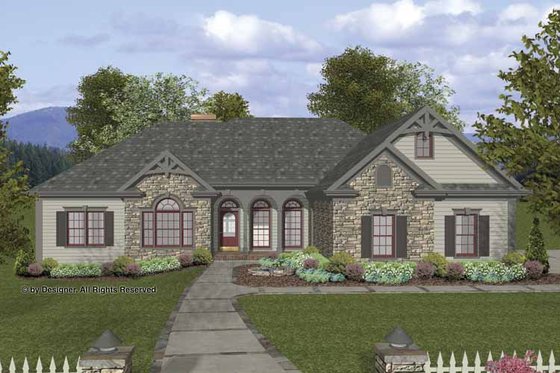 Exterior - Front Elevation 1 for Craftsman House Plan #56-690 - 4 bed, 3.5 bath