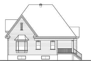 Exterior - Rear Elevation for European House Plan #23-2541 - 3 bed, 2 bath
